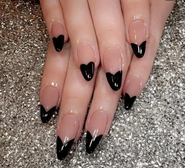 black french tip almond nails 014 27a97315c6