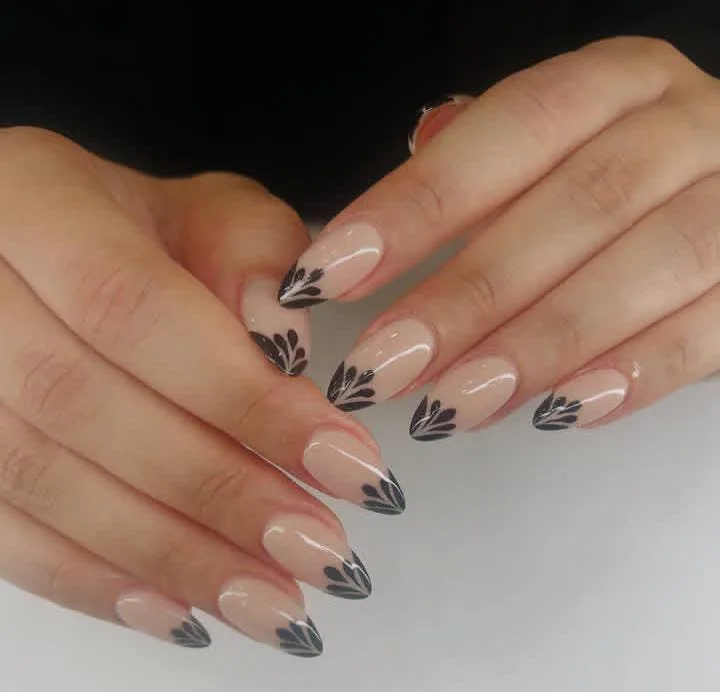 black french tip almond nails 020 f54aa82099