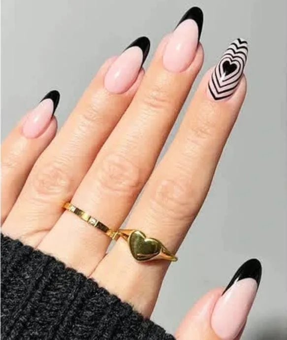 black french tip almond nails 024 ad3e5303ad