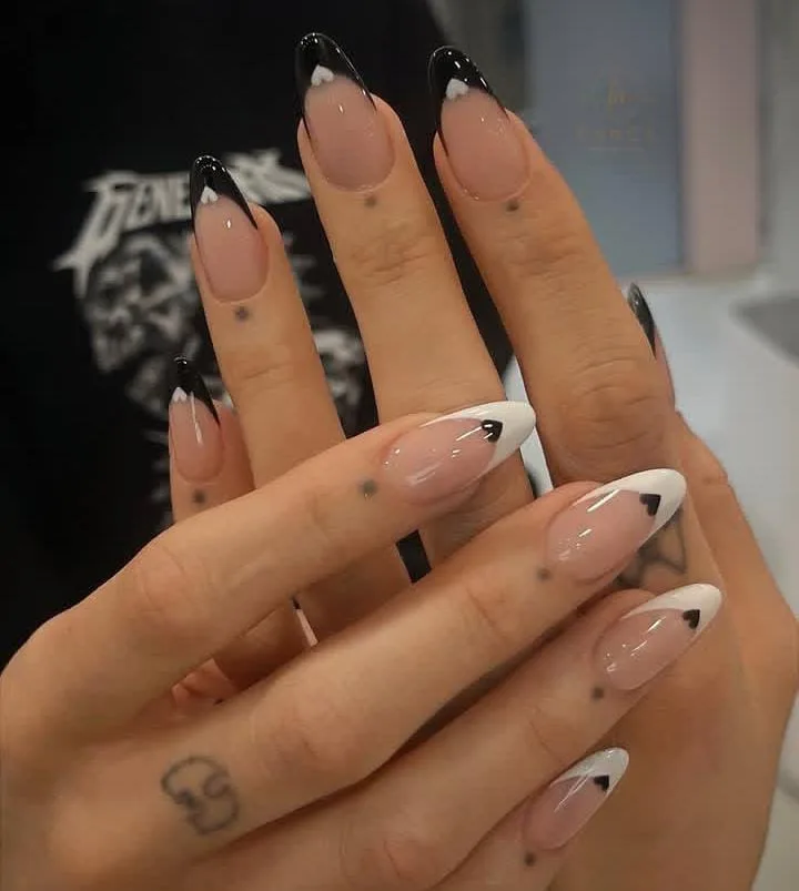 black french tip almond nails 026 22ce518cce