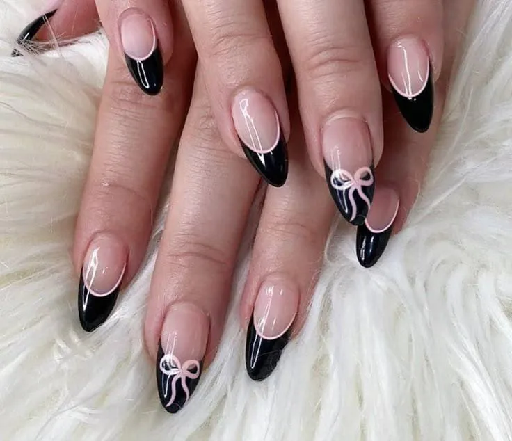 black french tip almond nails 044 22d1f3f0be