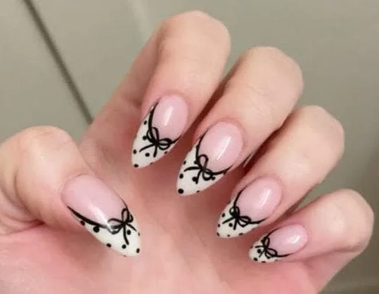 black french tip almond nails 047 fe305bc1fb