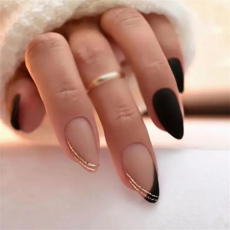 black french tip nails with designs 008 aeb8161df4