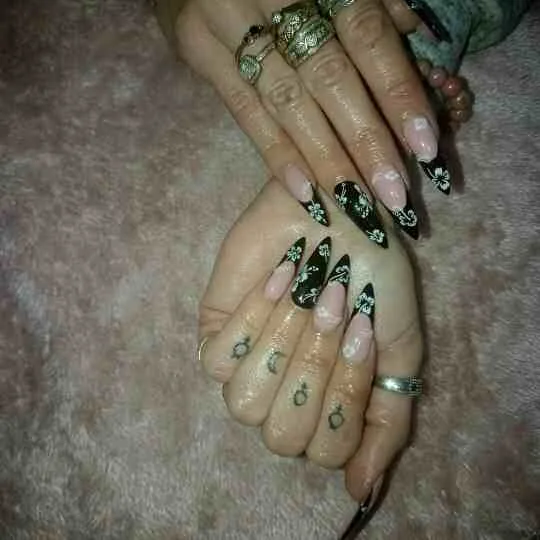 black french tip nails with designs 021 c33c7c6f7a