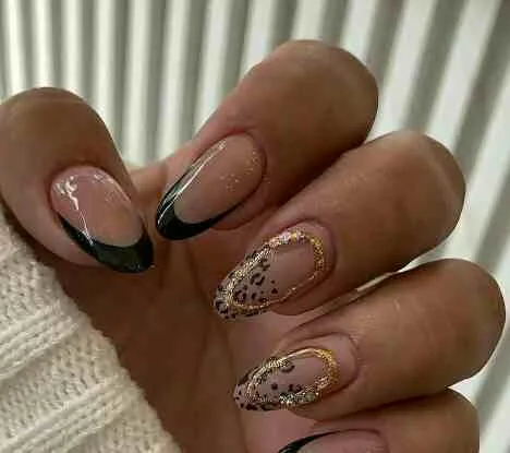 black french tip nails with designs 026 92d0abcf2a
