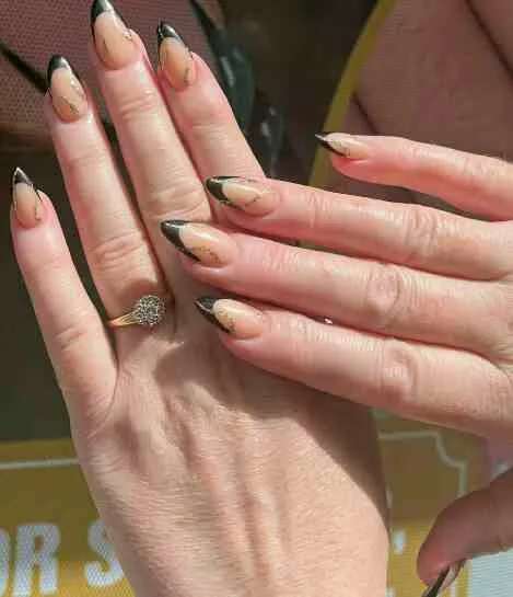 black french tip nails with designs 027 6e0a6dfb38