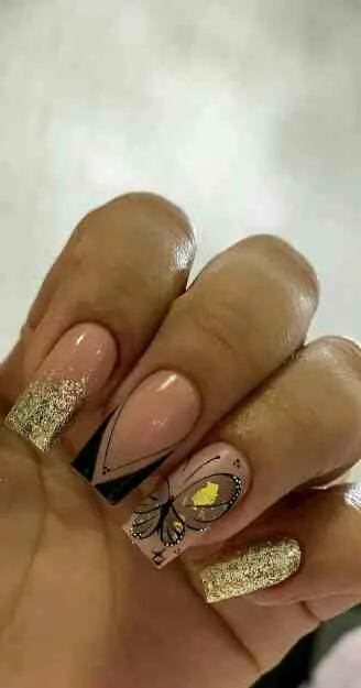 black french tip nails with designs 038 48b3dab3c6