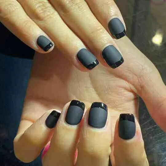 black french tip nails with designs 040 c5792bd3c6