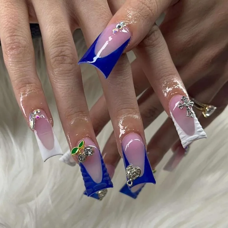 blue and white french tip nails 010 3c86a12c60
