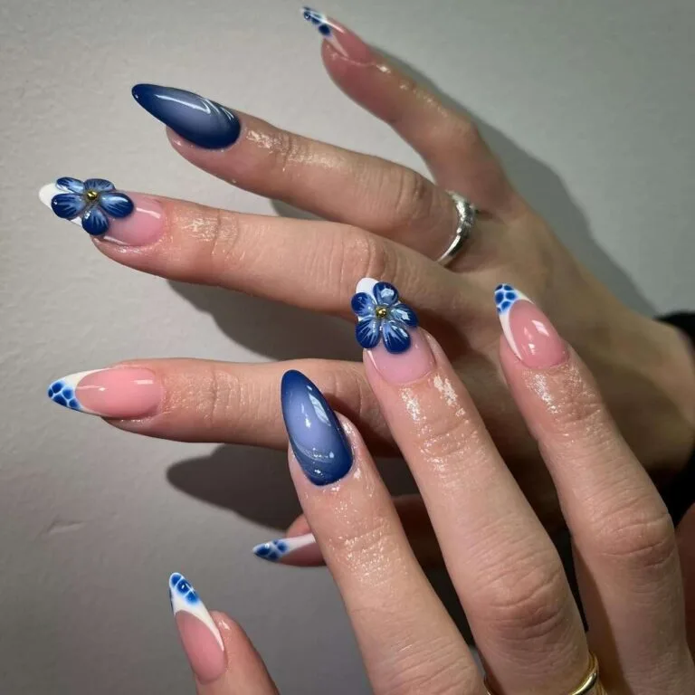 blue and white french tip nails 015 d7cda113c5