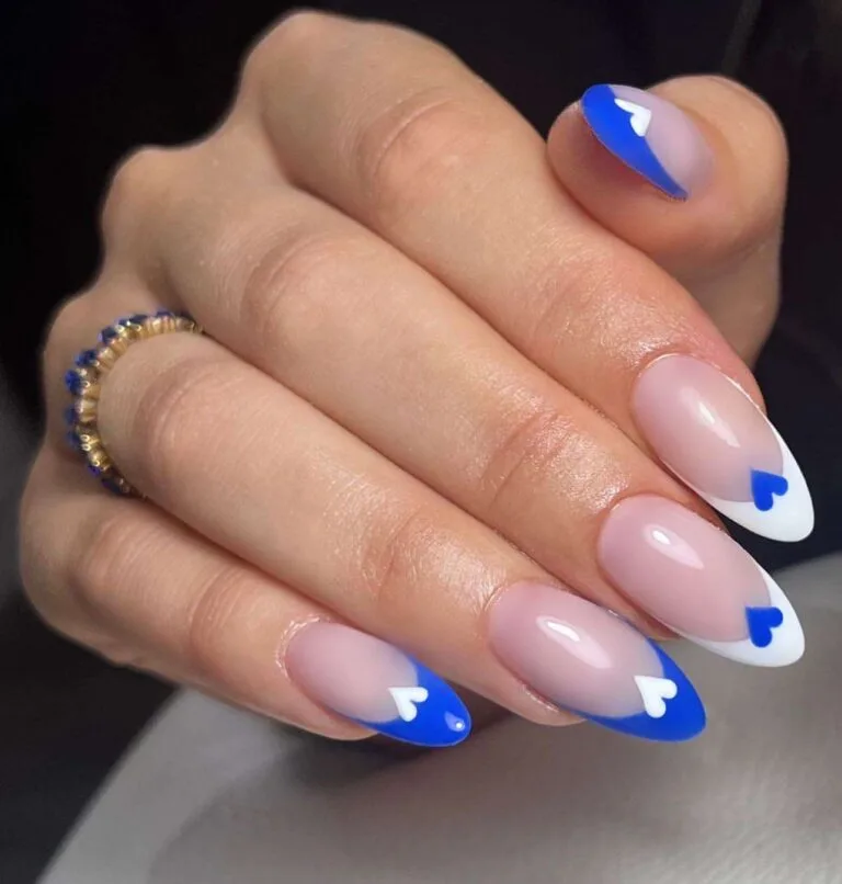 blue and white french tip nails 022 f4577eab22