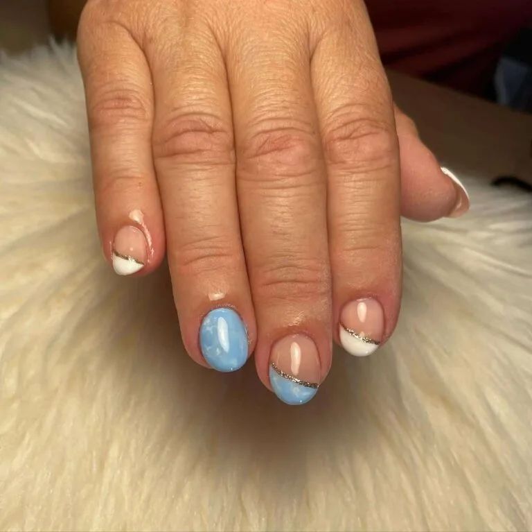 blue and white french tip nails 023 ac12a477ad