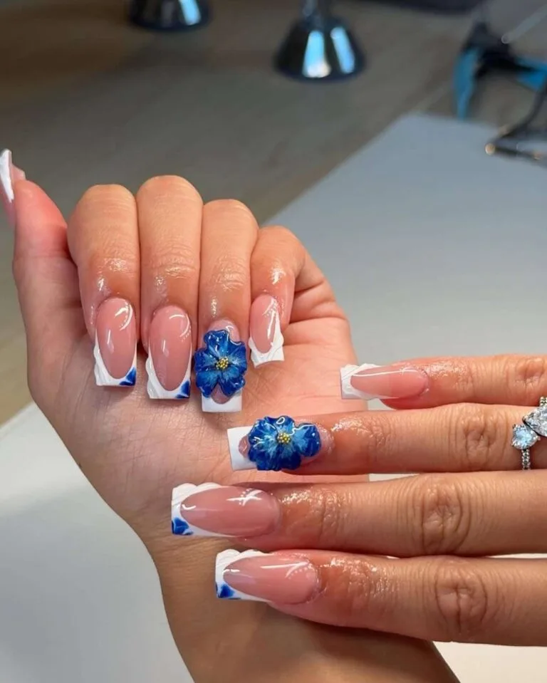 blue and white french tip nails 024 ec31874e1f