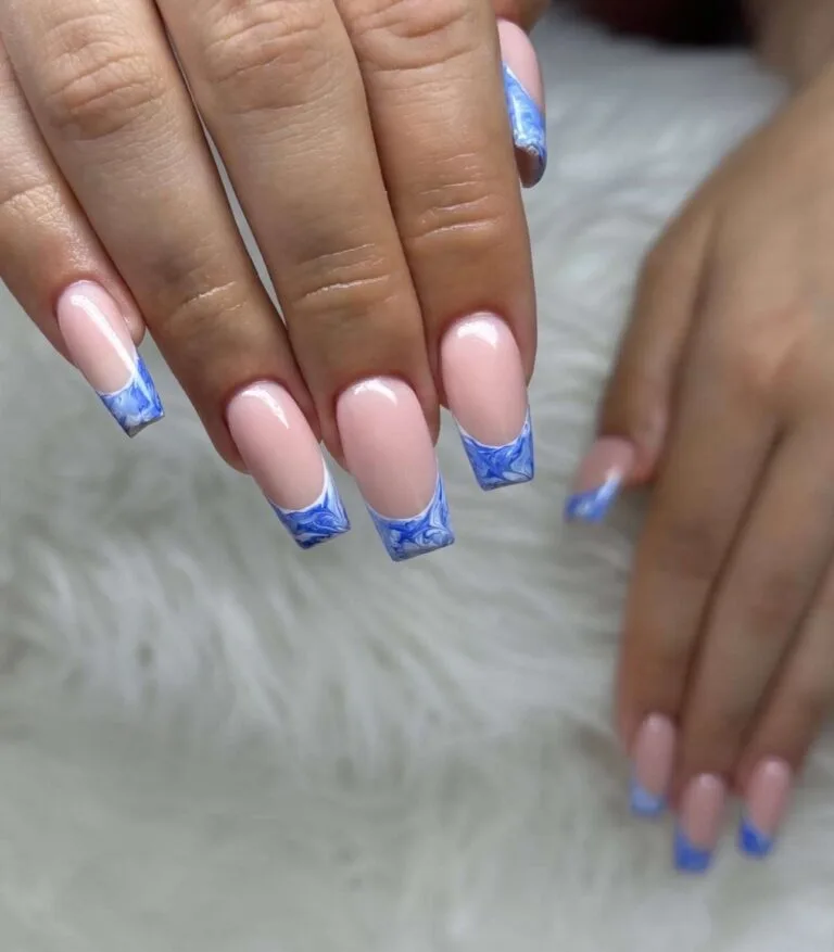 blue and white french tip nails 026 e0ef1939b6