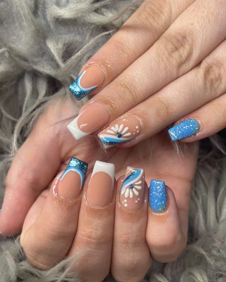 blue and white french tip nails 029 0236c80270