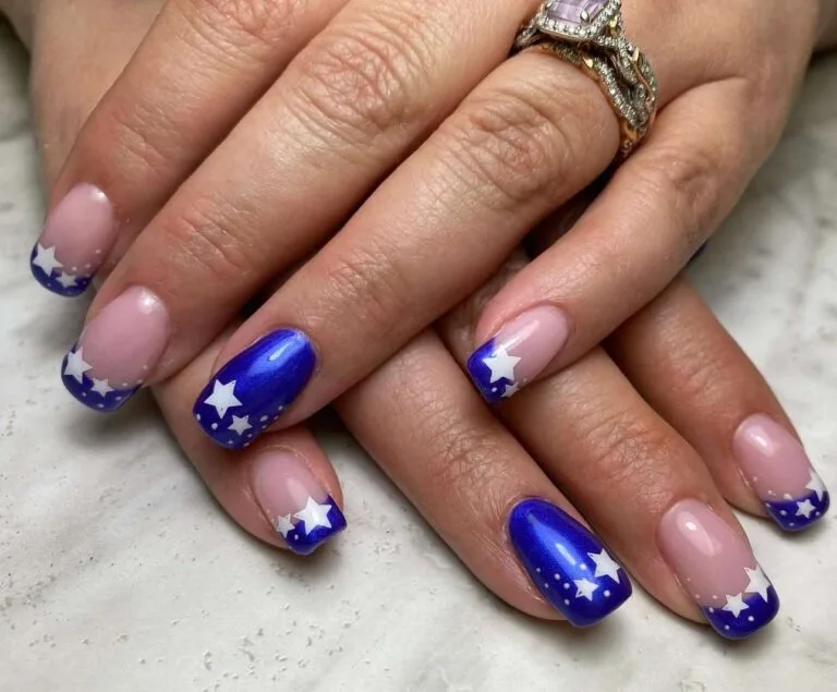 blue and white french tip nails 030 69d46da73c