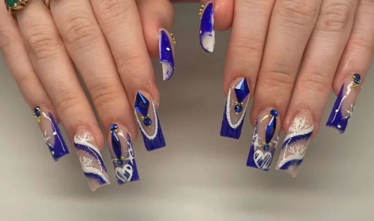 blue and white french tip nails 032 4e2948aa14