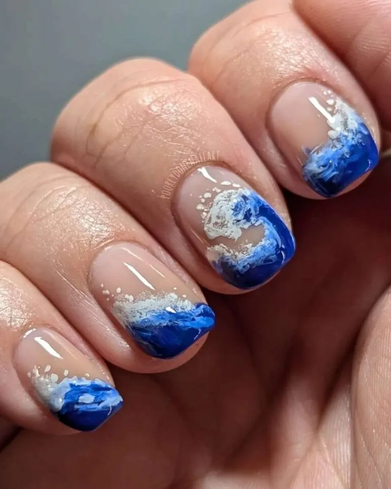 blue and white french tip nails 033 ca47da5305