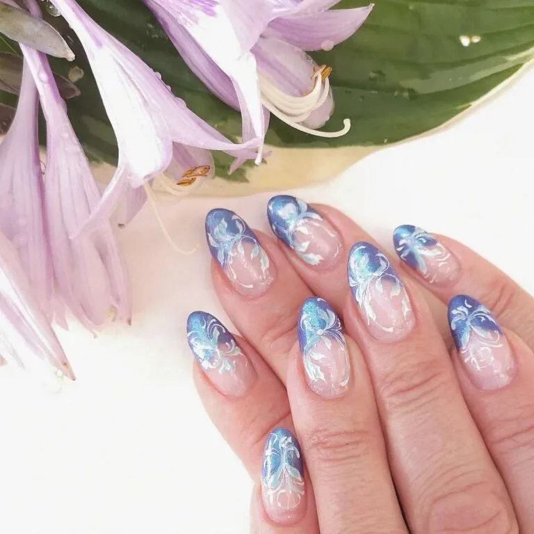 blue and white french tip nails 034 199772929c