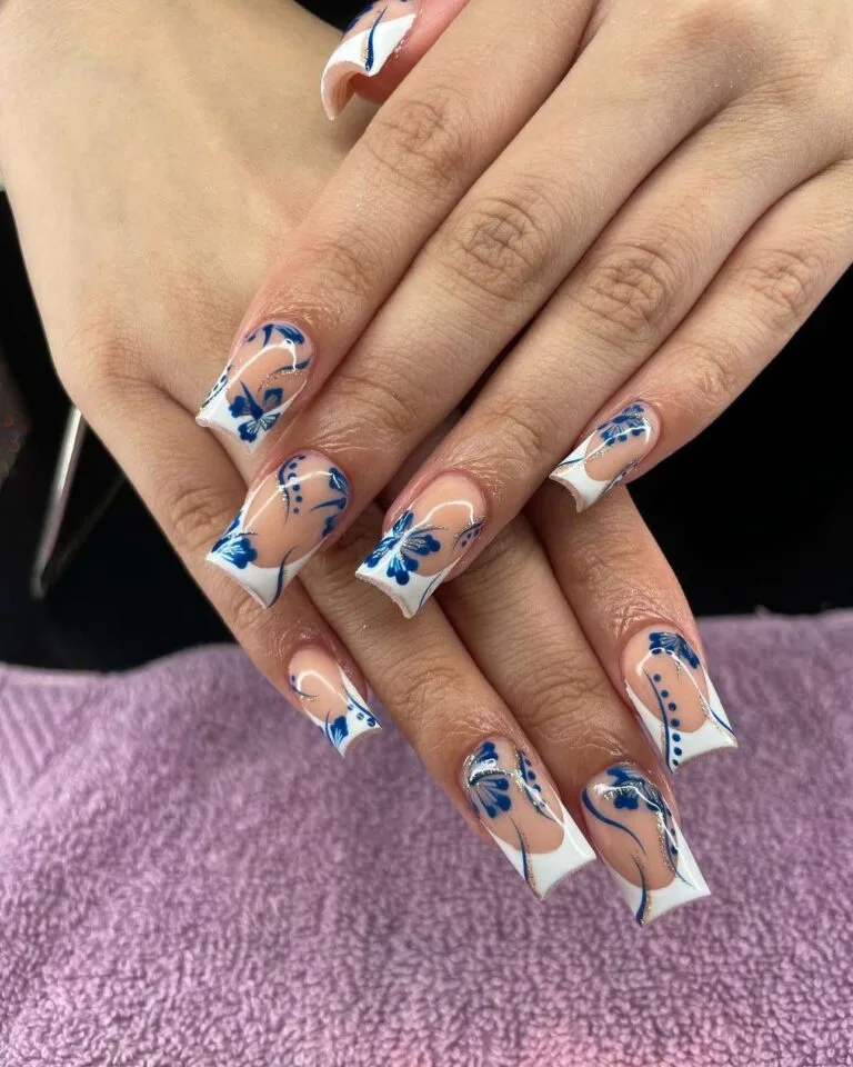 blue and white french tip nails 037 d94e99c6d5