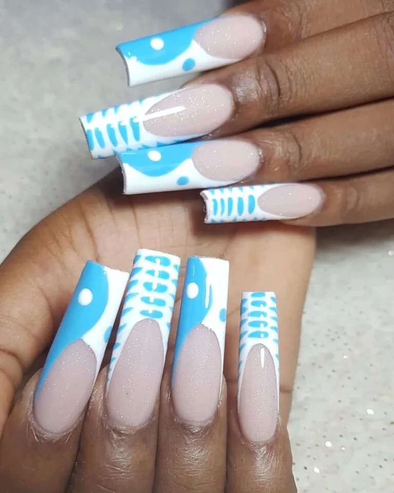 blue and white french tip nails 042 963871d0f8