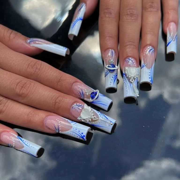 blue and white french tip nails 044 dc89ab1947