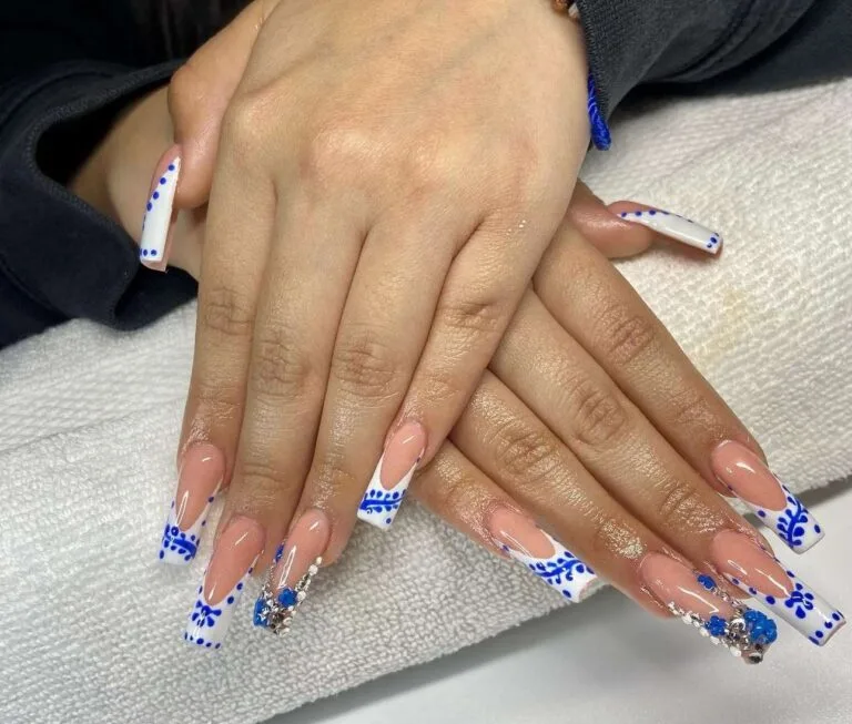 blue and white french tip nails 045 965fa1cb2f