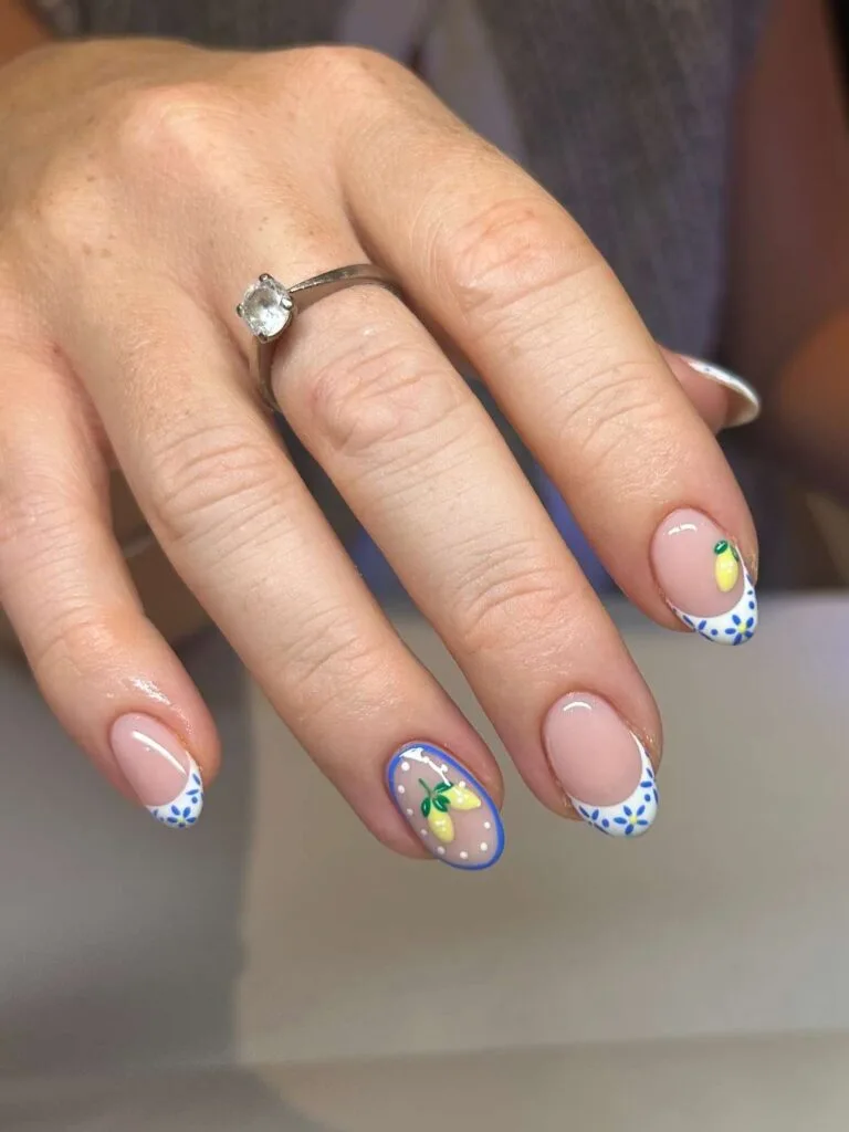 blue and white french tip nails 048 bdd066efbf