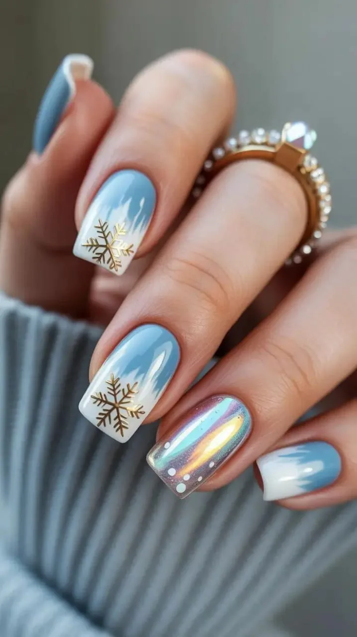 Blue And White Winter Nail Designs for 2026 That Shine All Season 1