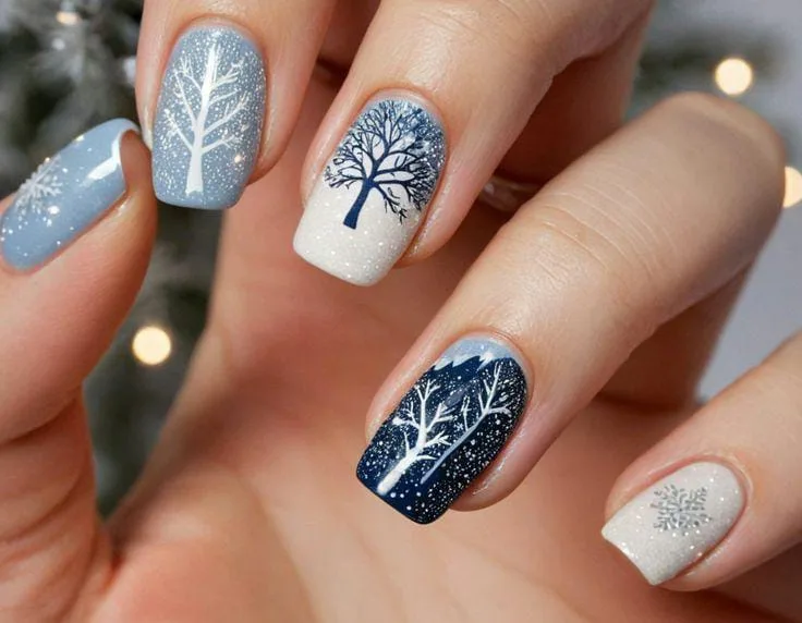 blue and white winter nails 012 0339186322