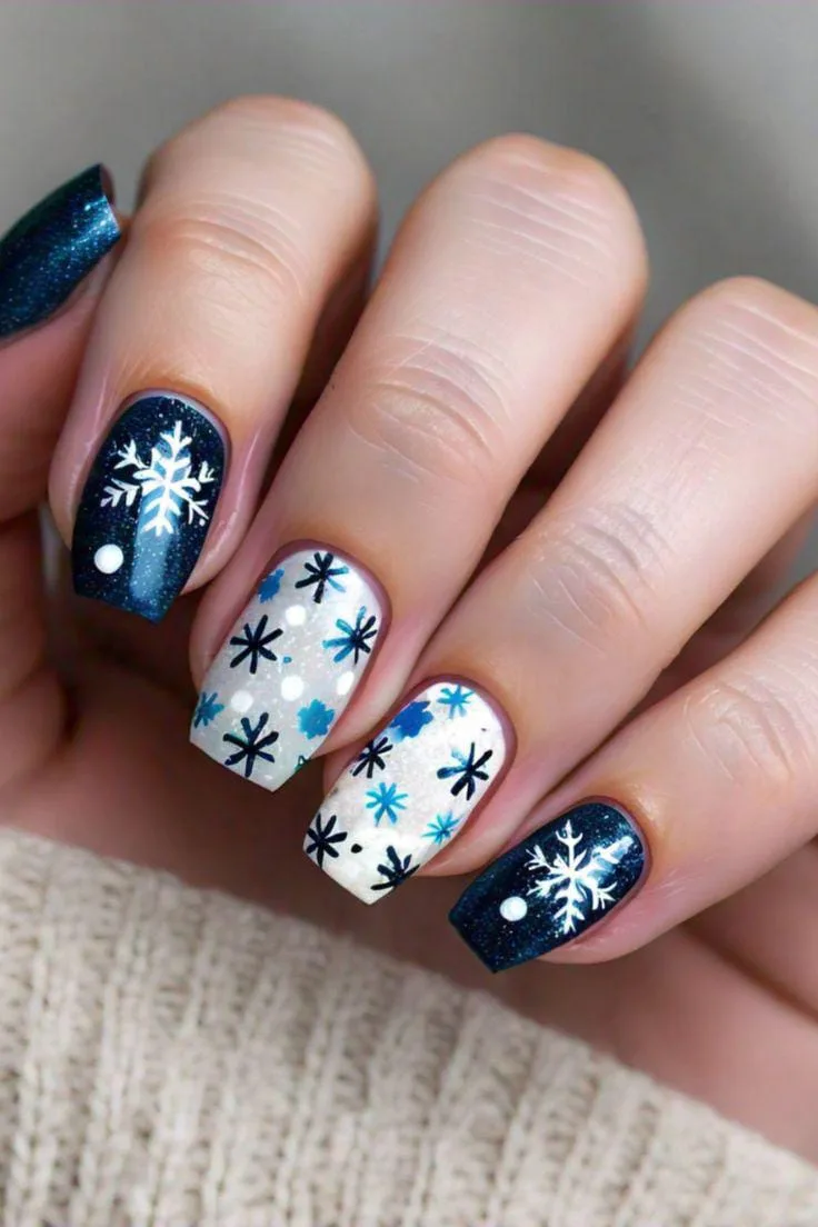 blue and white winter nails 047 ad72709bec