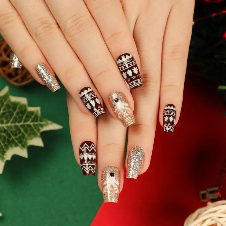 Brown Christmas Nails That Are Perfect for 2025 Holiday Parties 1