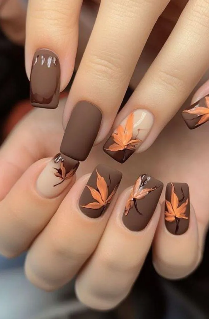 brown fall nails 047 8717f52459