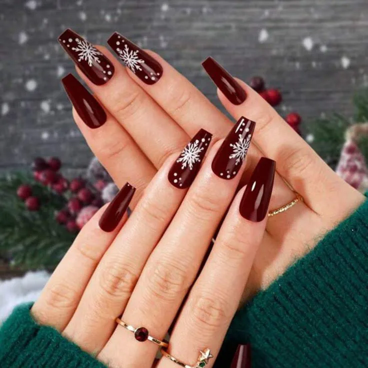 burgundy christmas nail designs 004 76f7024673