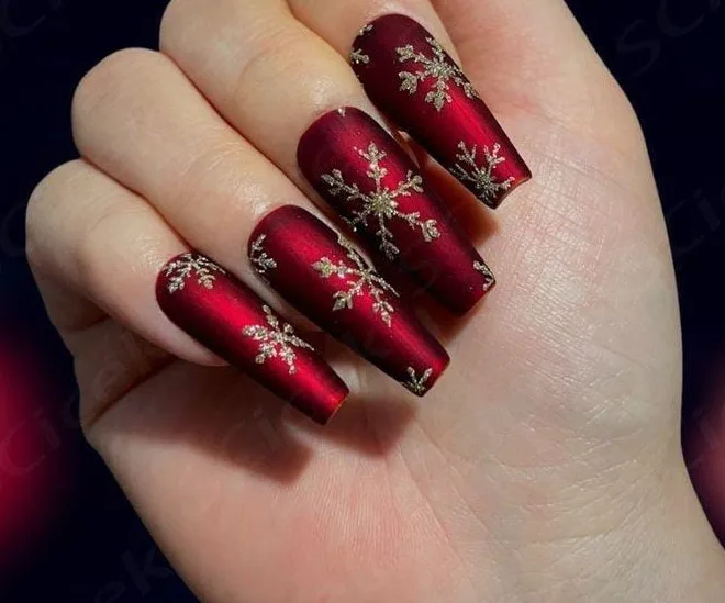 burgundy christmas nail designs 024 dcd8a73443