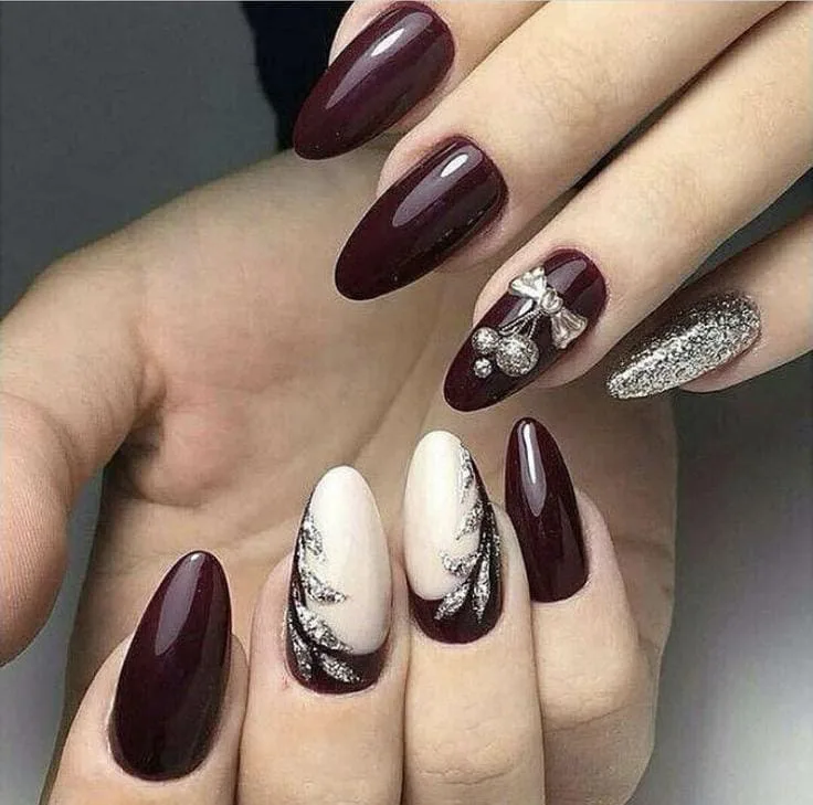burgundy christmas nail designs 025 7516f16c8b