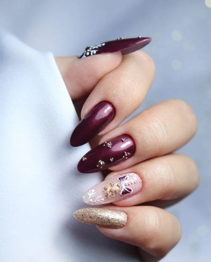 burgundy christmas nail designs 041 b6198eaed7