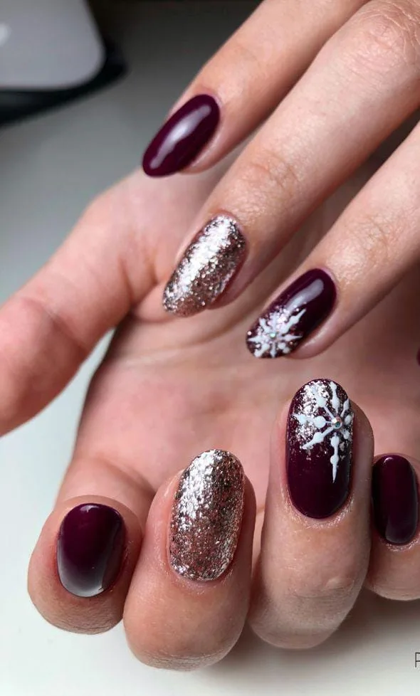 burgundy christmas nail designs 048 431c6821e0