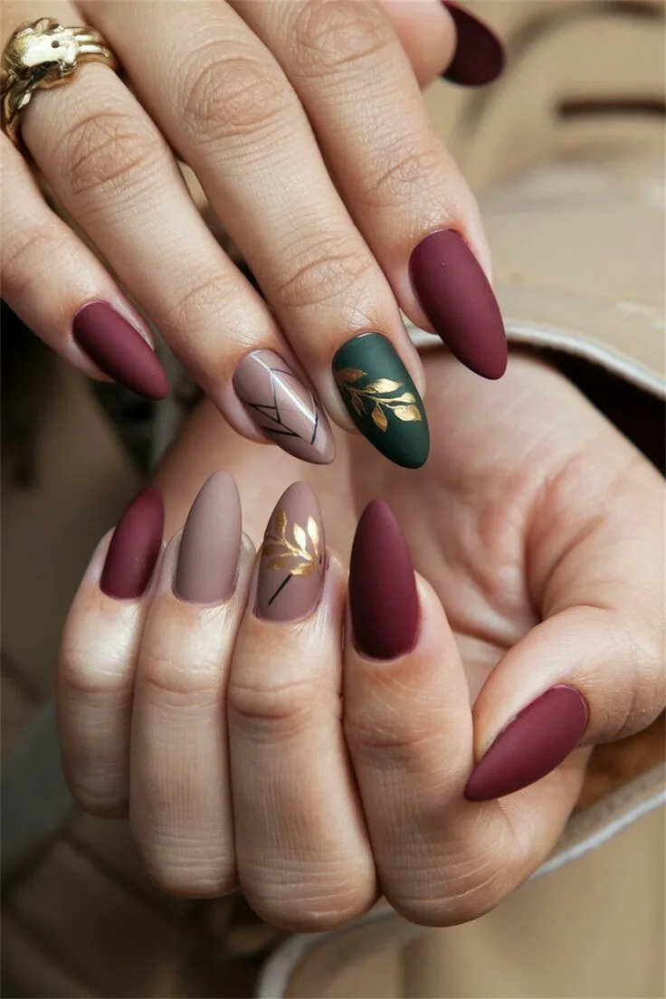 burgundy fall nails 011 8f0b54b49f