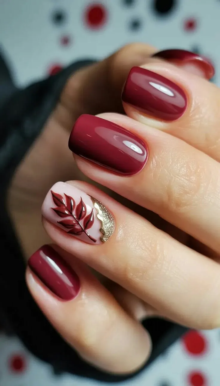 burgundy fall nails 020 ef64494917