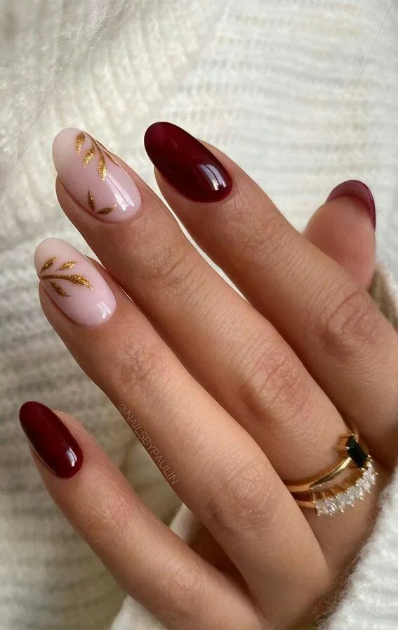 burgundy fall nails 033 d90ea90d3f