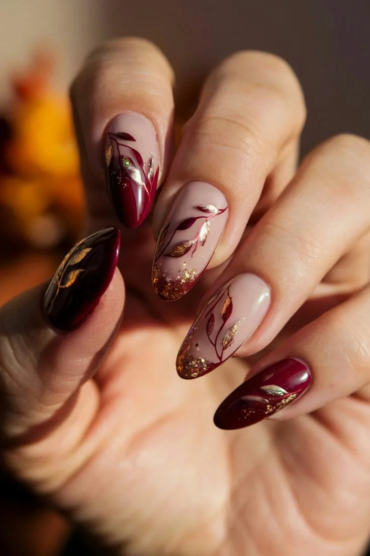 burgundy fall nails 041 bd7ce3b15f