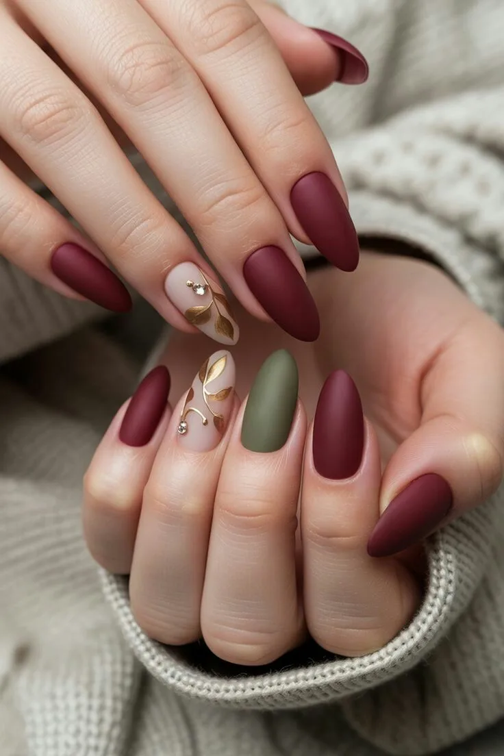 burgundy fall nails 047 8cfa9684bf