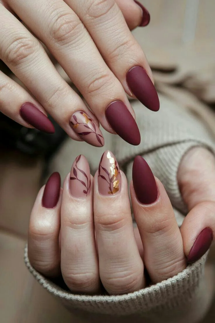 burgundy fall nails 050 af582118df
