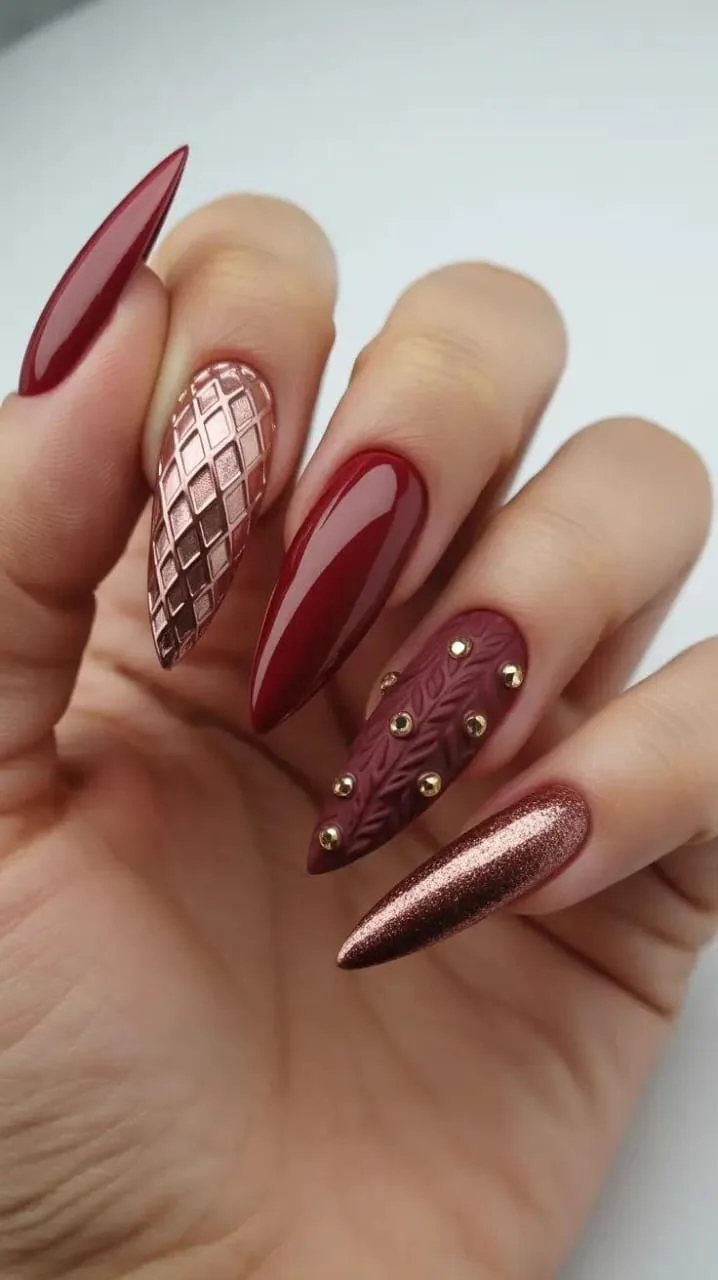 burgundy winter nails 015 debd4666dd