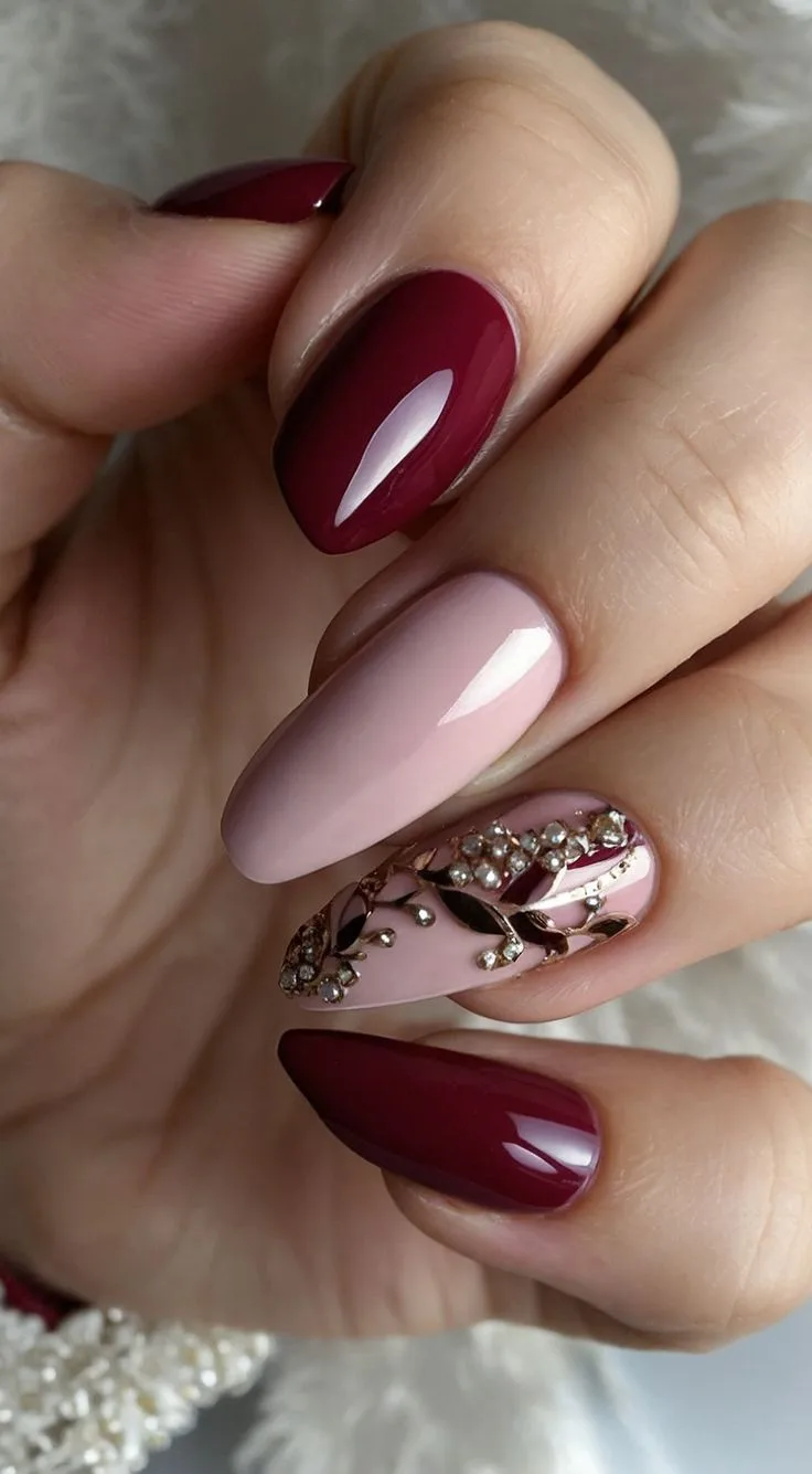 burgundy winter nails 034 c36398ac94