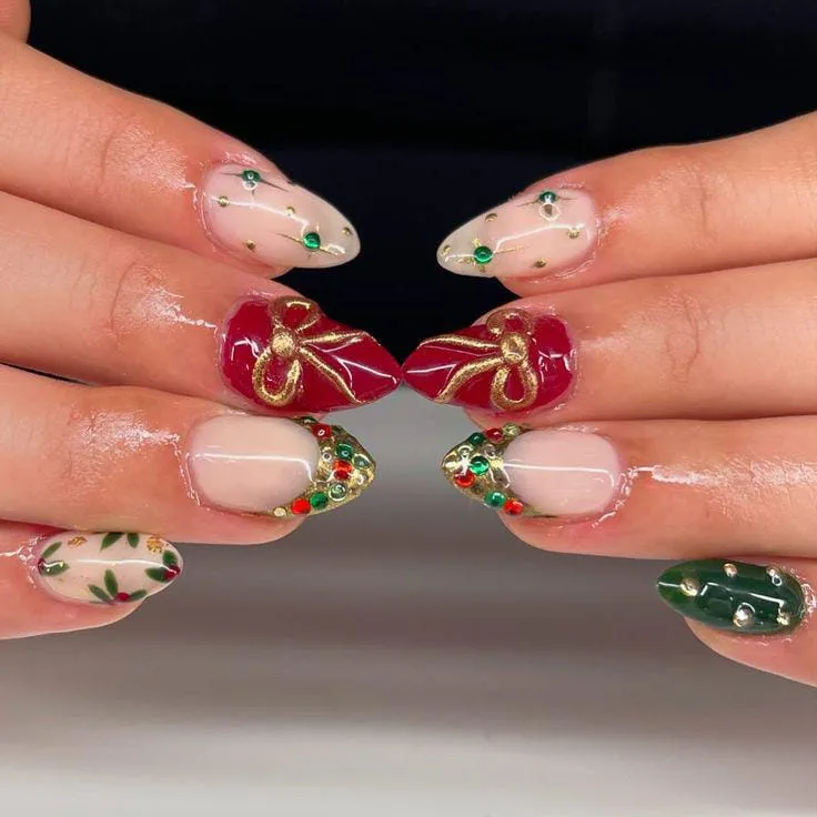 christmas bow nails 013 7b591c0dad