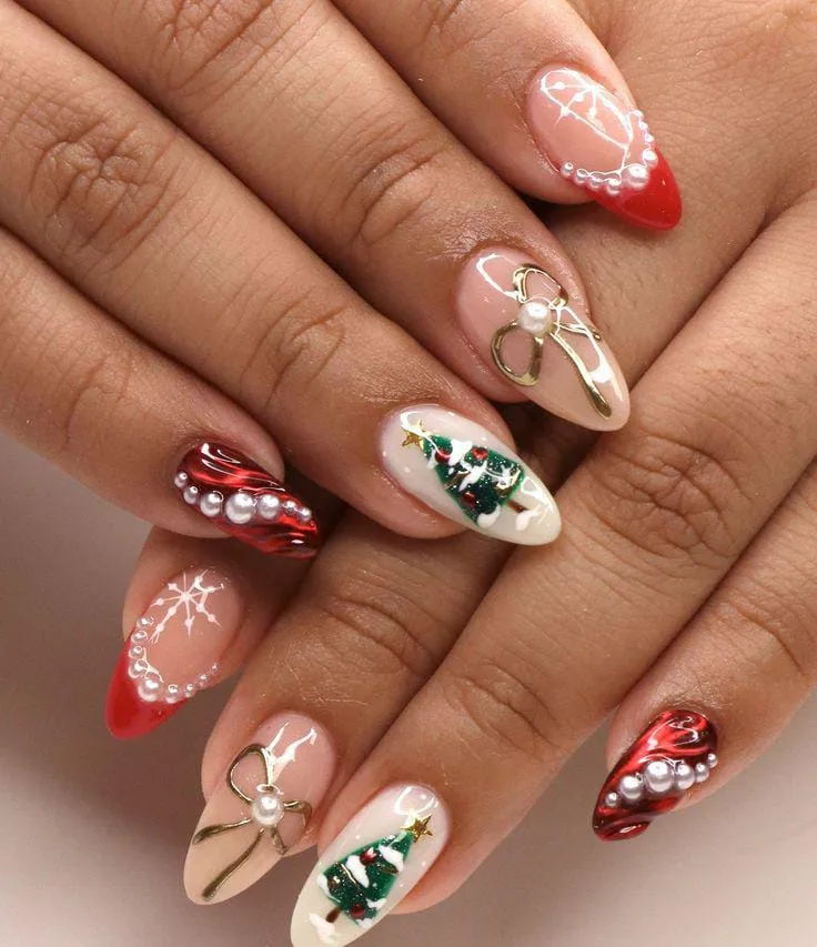 christmas bow nails 017 d8d5f20472