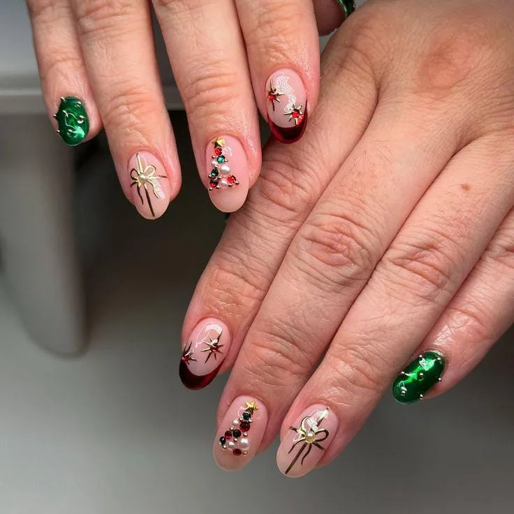 christmas bow nails 020 6b63edd462