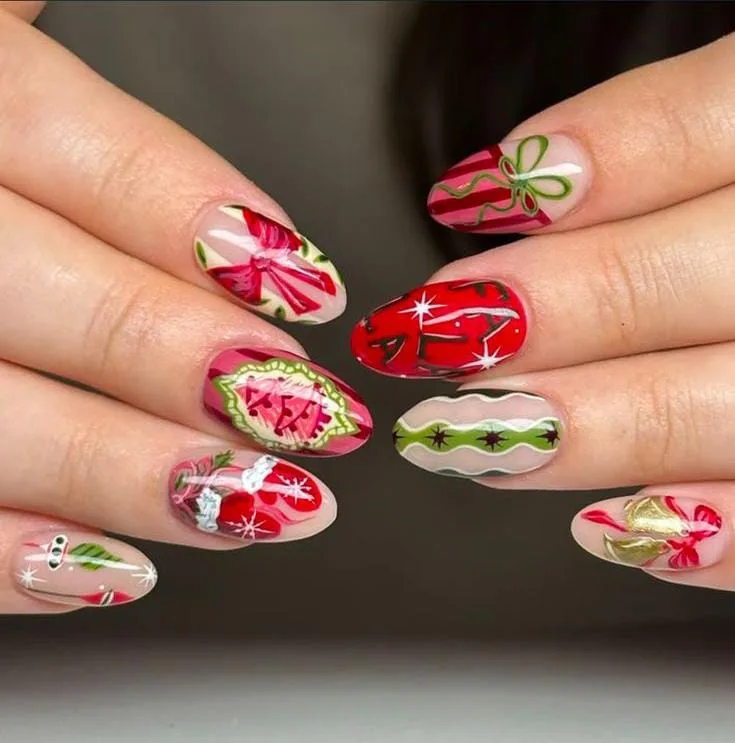 christmas bow nails 021 33cd30bde4